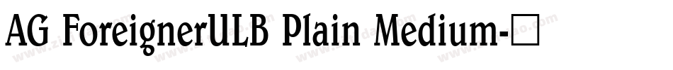 AG ForeignerULB Plain Medium字体转换